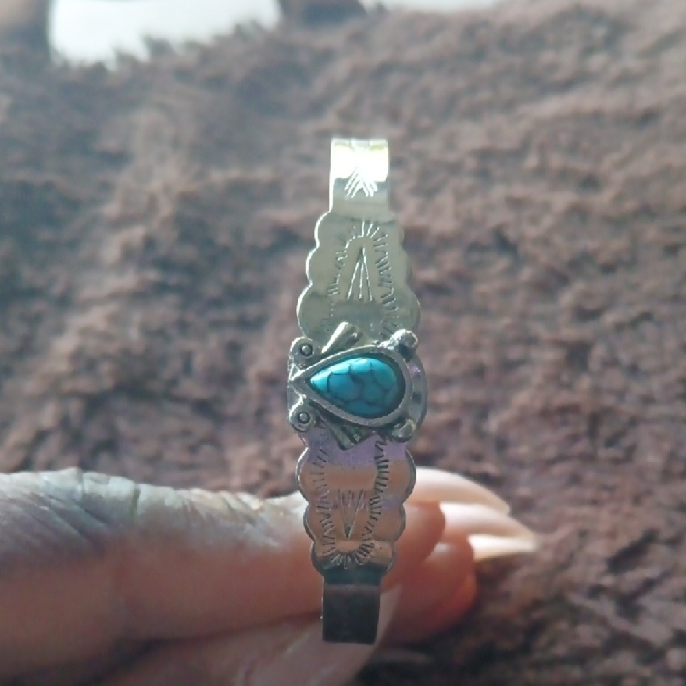Silver and Turquoise Women's Bracelet